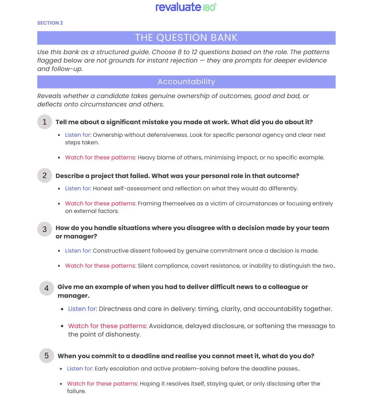 Playbook preview question bank